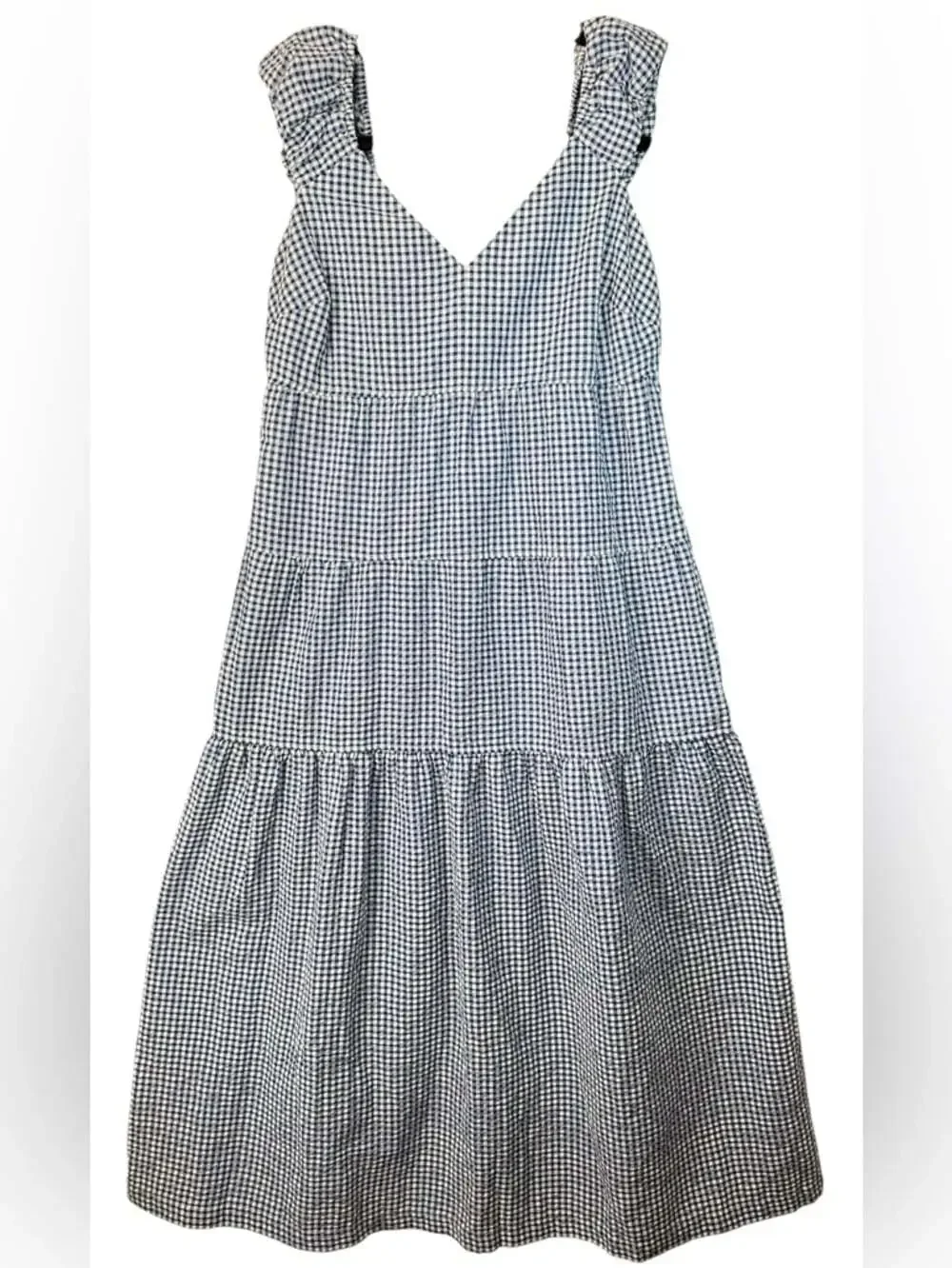 Old Navy Navy White Gingham Tiered Sundress Sleeveless Summer Dress Small